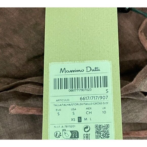 Massimo Dutti Women Dress S Small Red Long Off The Shoulder Printed 6617/717 NWT - Picture 4 of 9